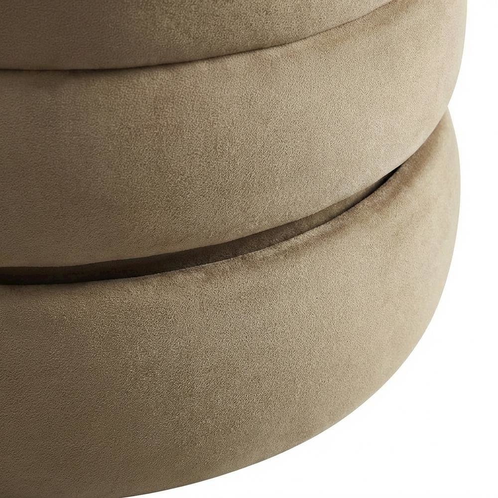 Performance Velvet Round Storage Ottoman, Sturdy Construction, Versatile Use. Picture 6