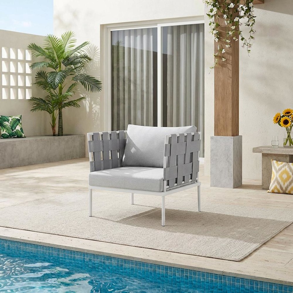 Outdoor Patio Aluminum Armchair With Sturdy Frame And Comfortable Seat. Picture 2
