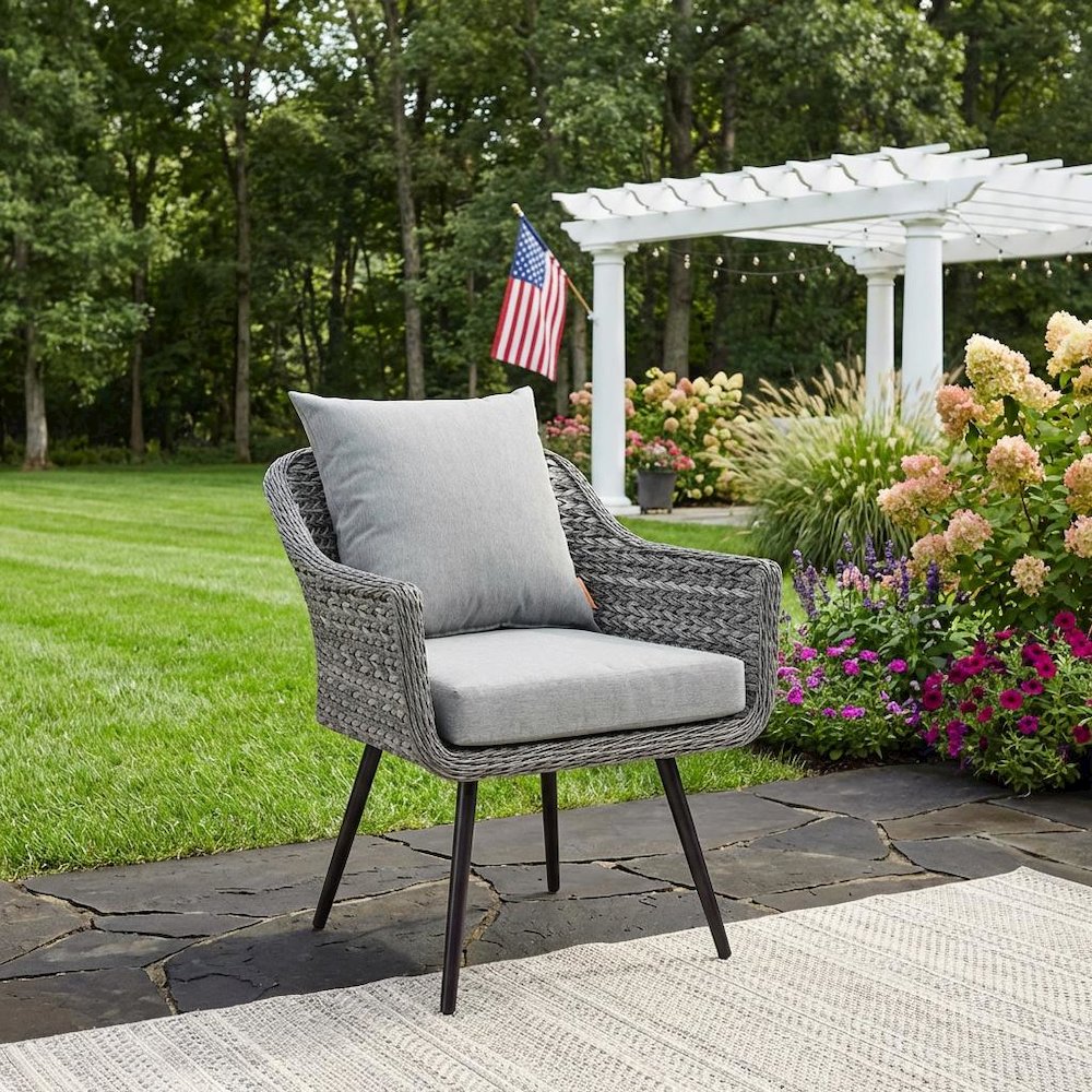 Outdoor Patio Wicker Rattan Armchair With Comfortable Design And Sturdy Frame. Picture 3