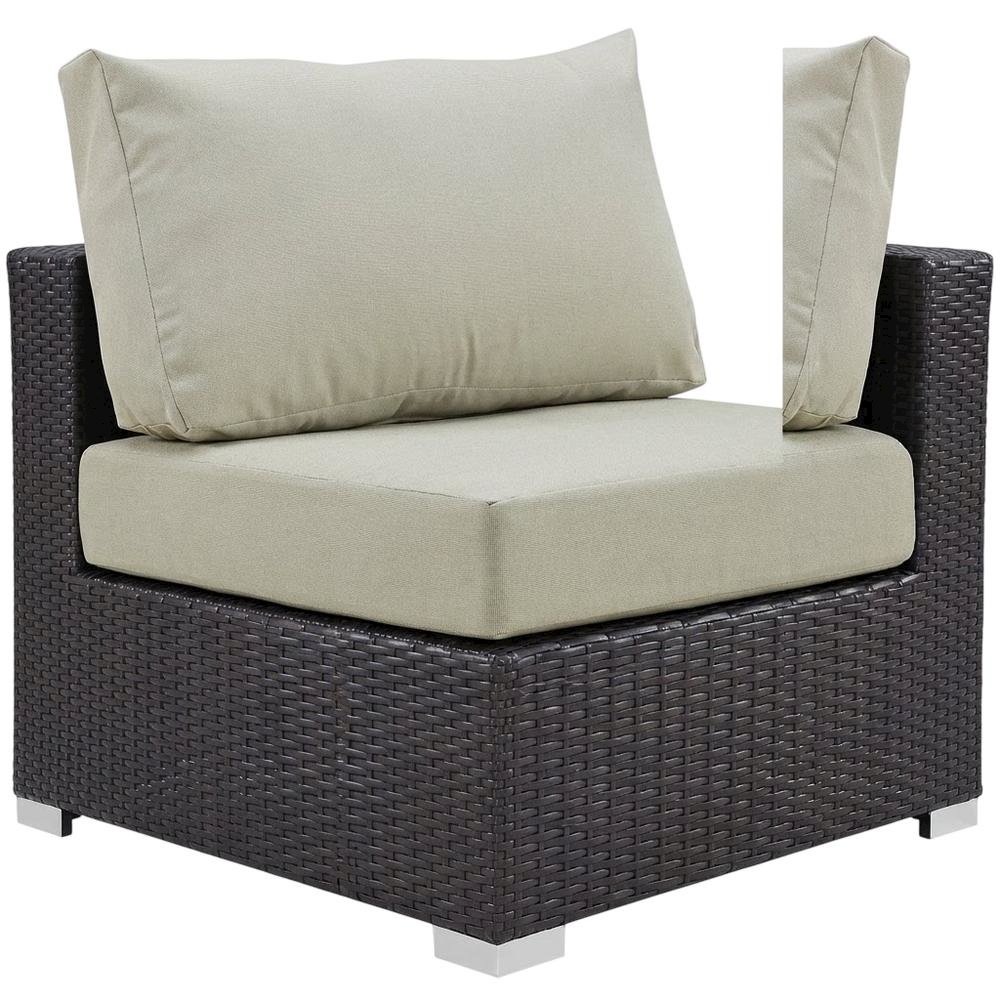 Outdoor Patio Armless Lounge Chair With Back And Seat Cushions. Picture 1