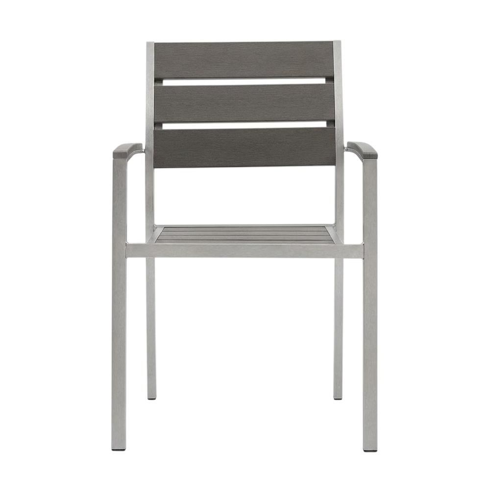 Aluminum Outdoor Patio Dining Armchair With Comfortable Backrest. Picture 4