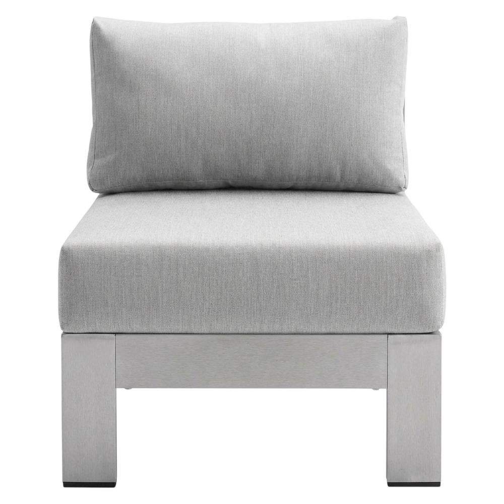 Fabric Aluminum Outdoor Lounge Chair With Armrest-Free Design. Picture 4