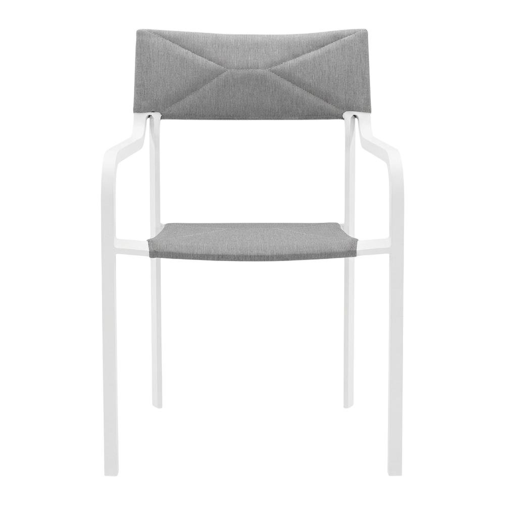 Stackable Outdoor Aluminum Dining Armchair With Armrests For Patio Lounge. Picture 4