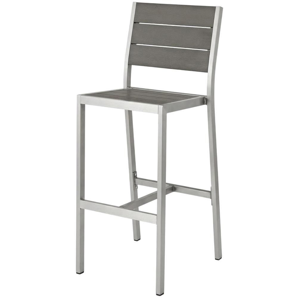 Aluminum Outdoor Bar Stool With Backrest And Lightweight Design. Picture 1