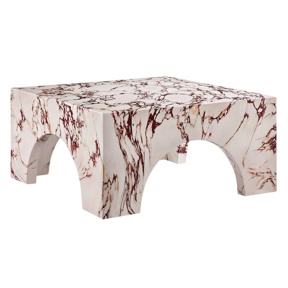 Outdoor Patio Arched Coffee Table In Concrete Finish With Durable Construction. Picture 1