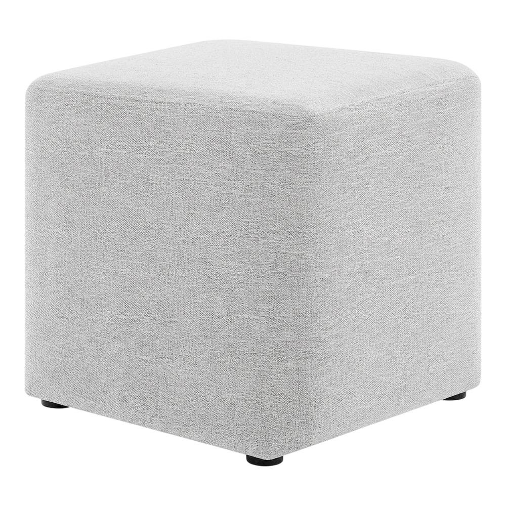 Square Woven Fabric Ottoman With Cushioned Top For Outdoor Seating. Picture 1