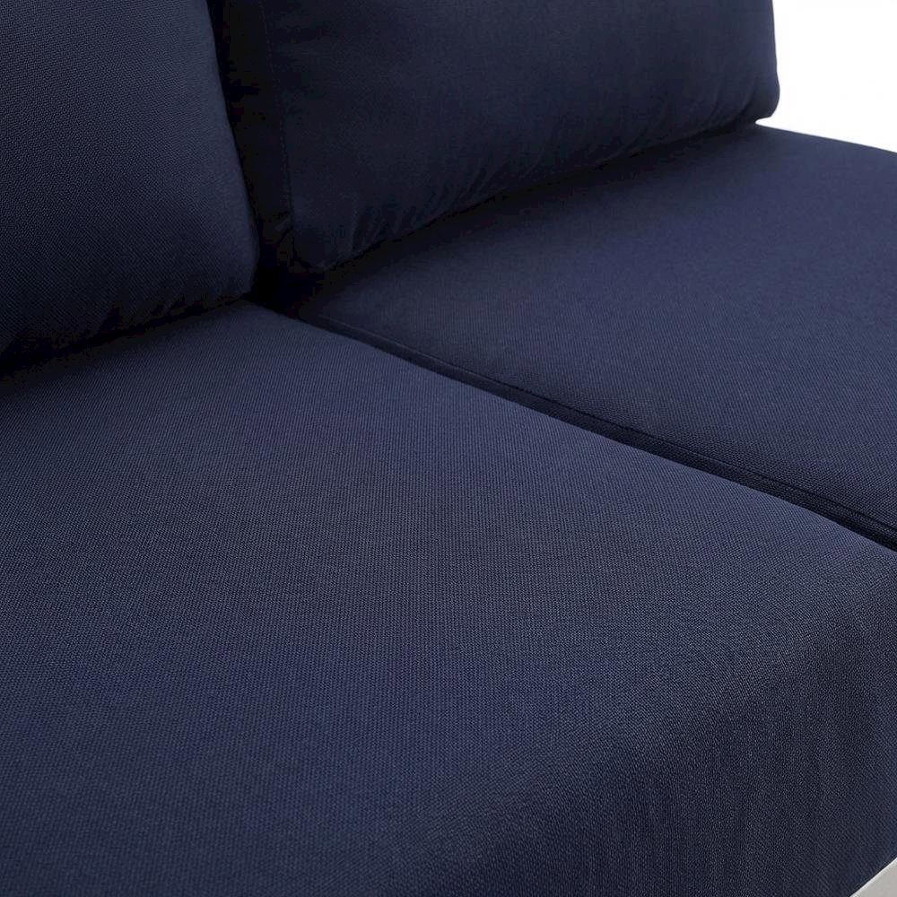 Aluminum Outdoor Loveseat with Fabric Cushions for Patio Comfort. Picture 5
