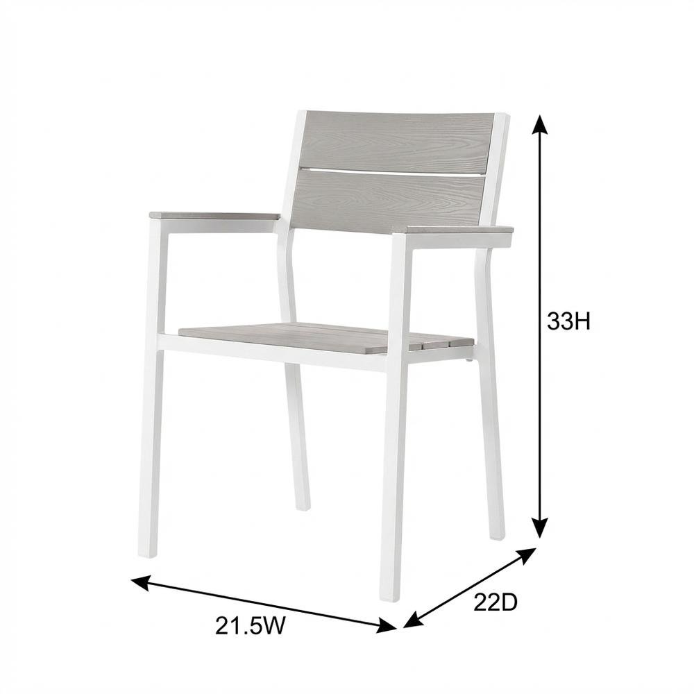 Outdoor Patio Dining Armchair Set Of 2 With Comfortable Backrests. Picture 7