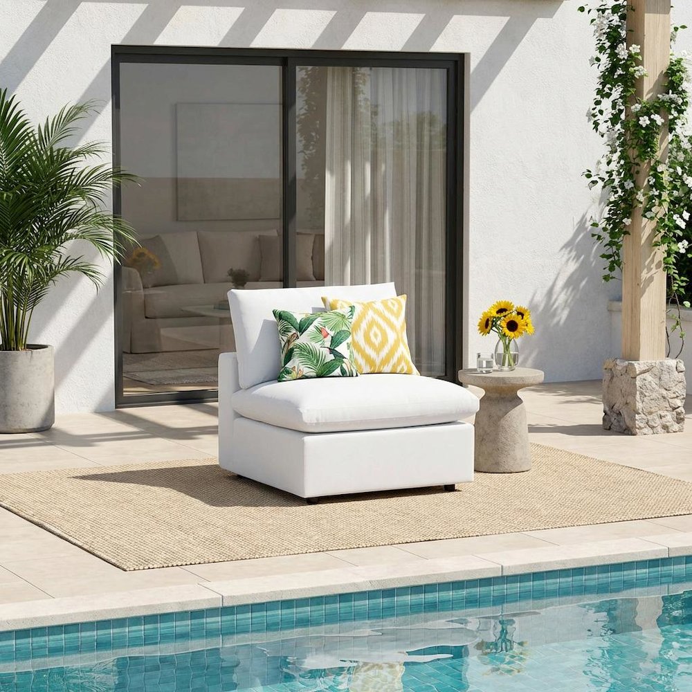 Outdoor Patio Armless Lounge Chair With Sturdy Frame, Weather-Resistant Design. Picture 2
