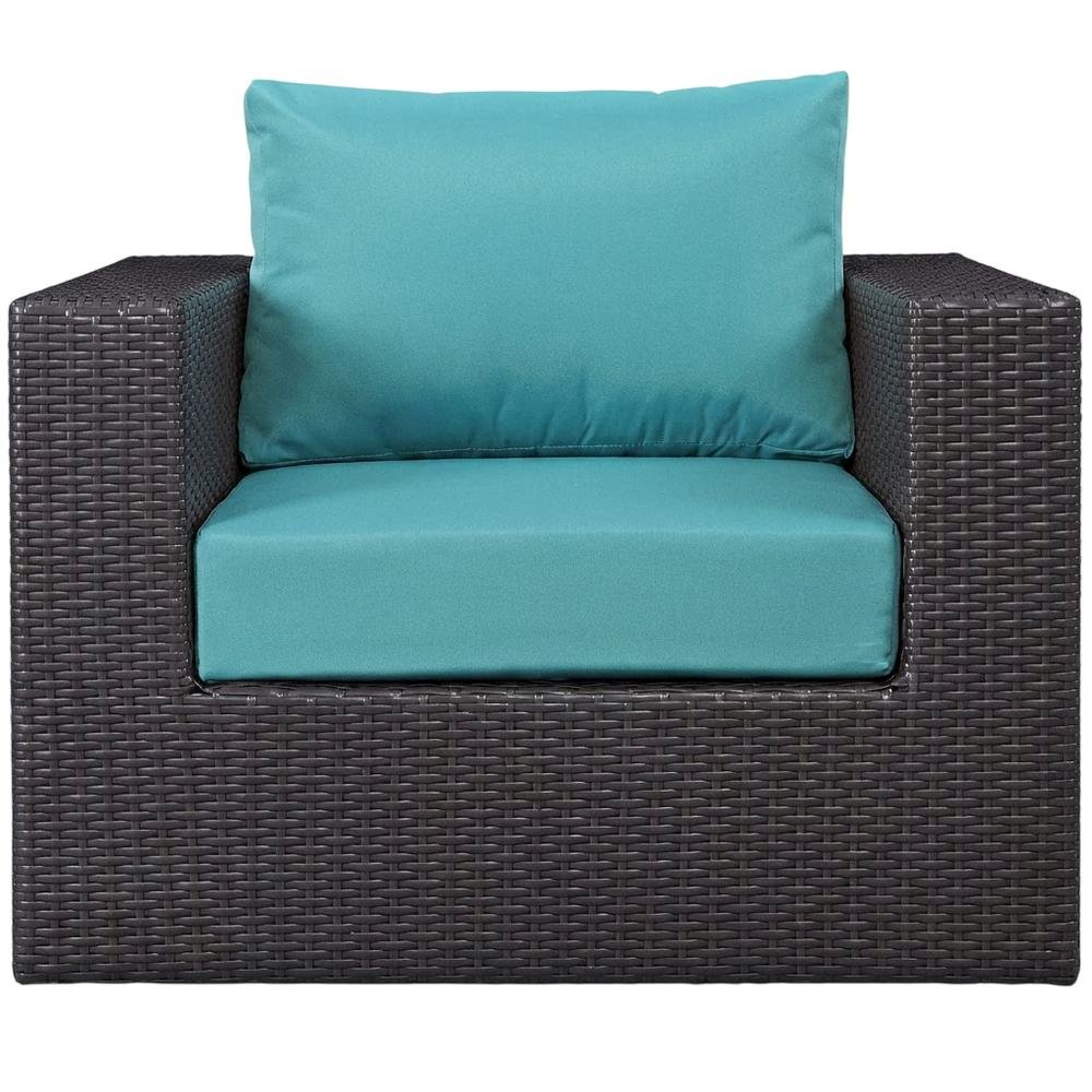 Outdoor Patio Armchair With Cushioned Seat And Backrest For Comfort. Picture 4