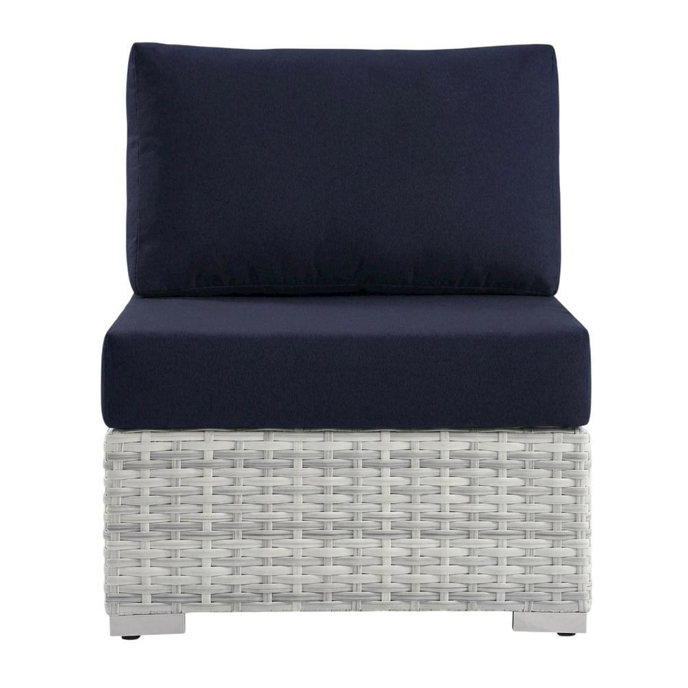 Outdoor Patio Armless Lounge Chair With Cushioned Seat, Weather-Resistant Frame. Picture 4