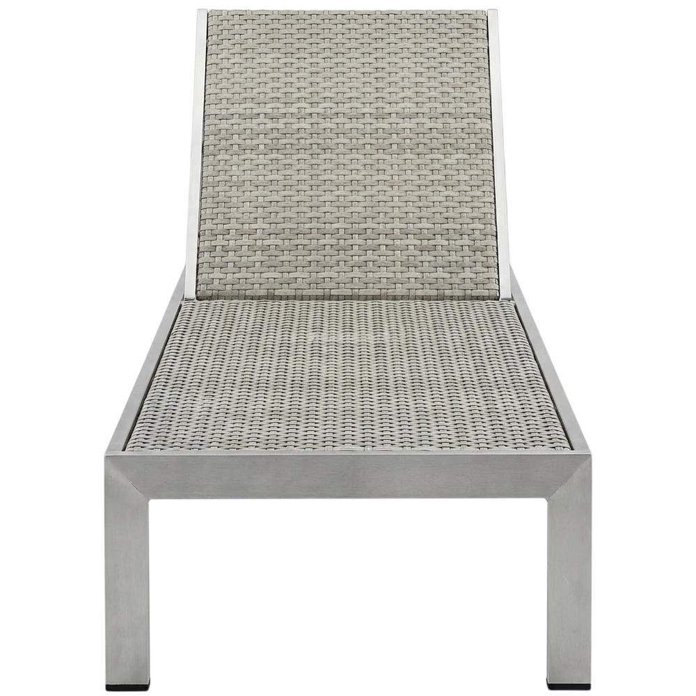 Aluminum Rattan Outdoor Lounge Chair With Adjustable Backrest. Picture 4
