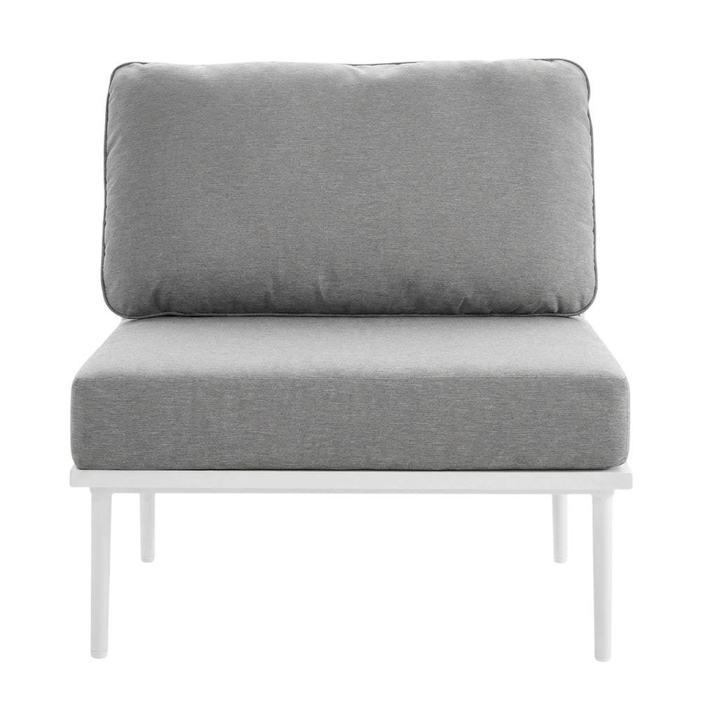 Aluminum Outdoor Lounge Chair With Armless Design And Sturdy Backrest. Picture 4
