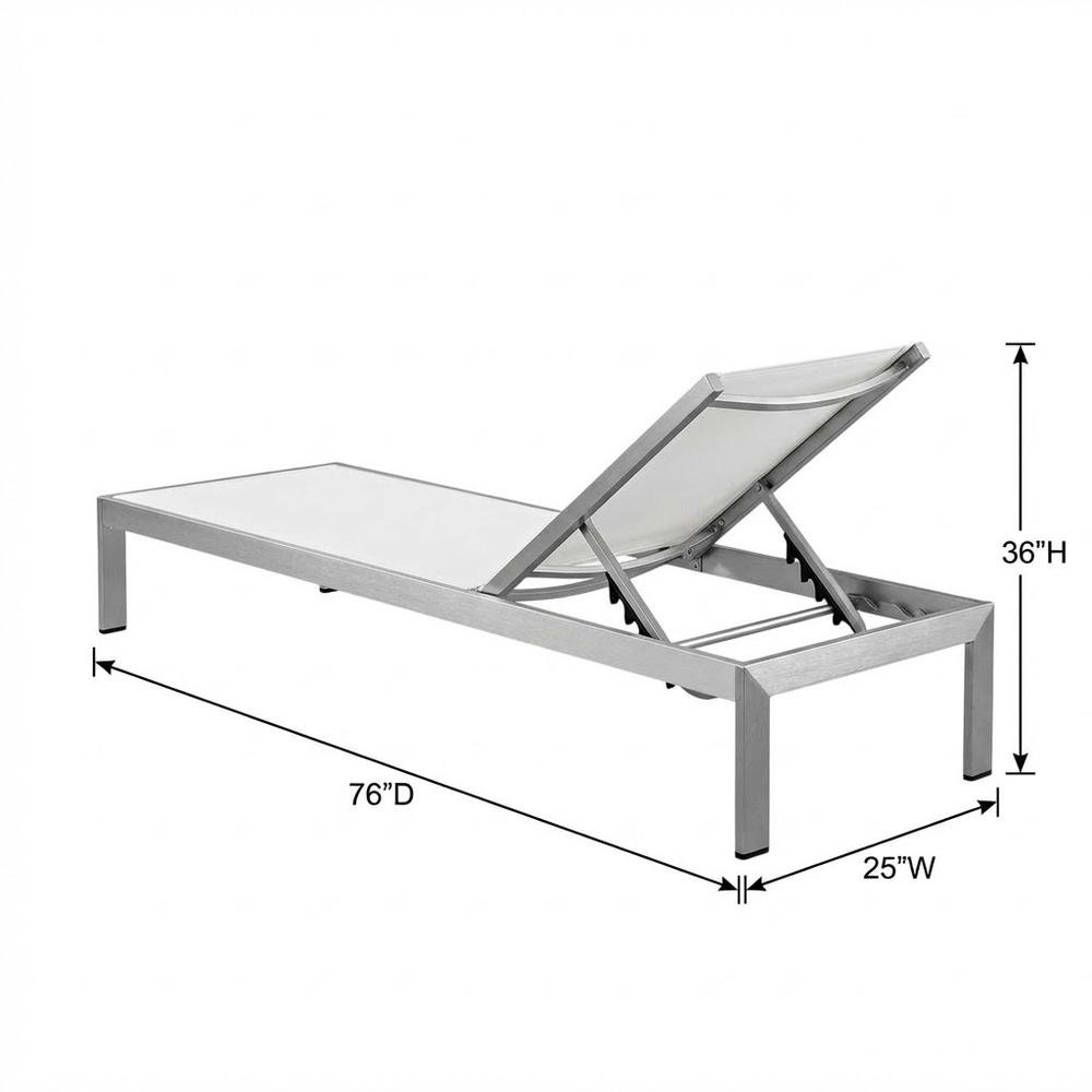 Aluminum Outdoor Patio Lounge Chair With Adjustable Backrest For Relaxation. Picture 7
