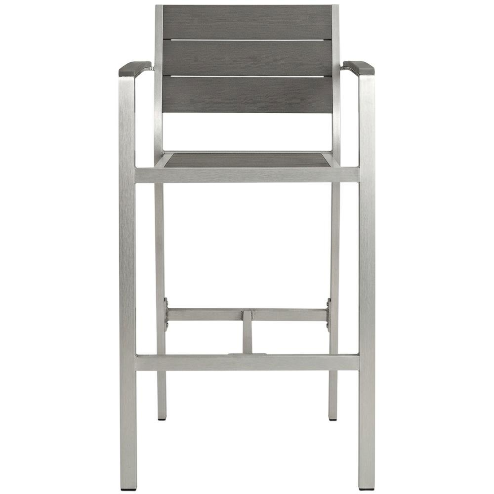 Aluminum Outdoor Bar Stool With Armrests And Back Support For Patio Lounge. Picture 4