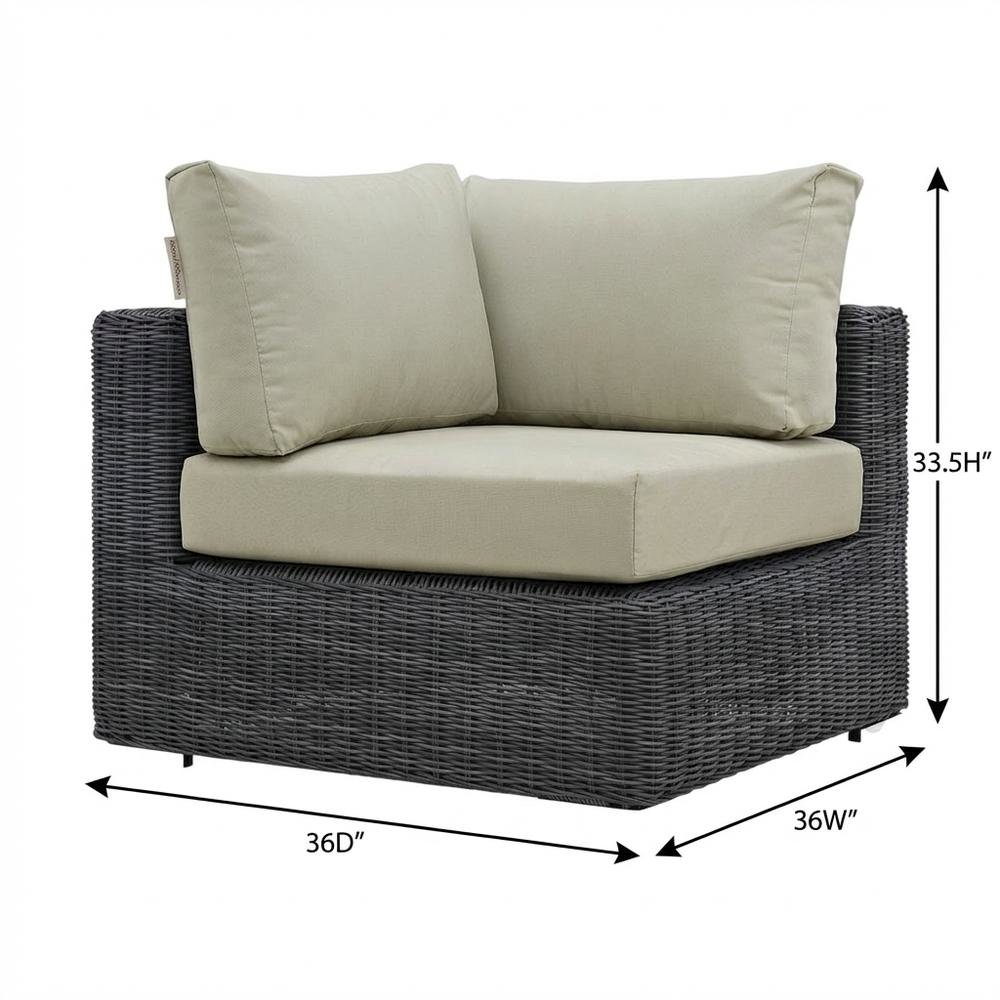 Outdoor Corner Sofa with Cushions and Armrests for Patio Lounge. Picture 7
