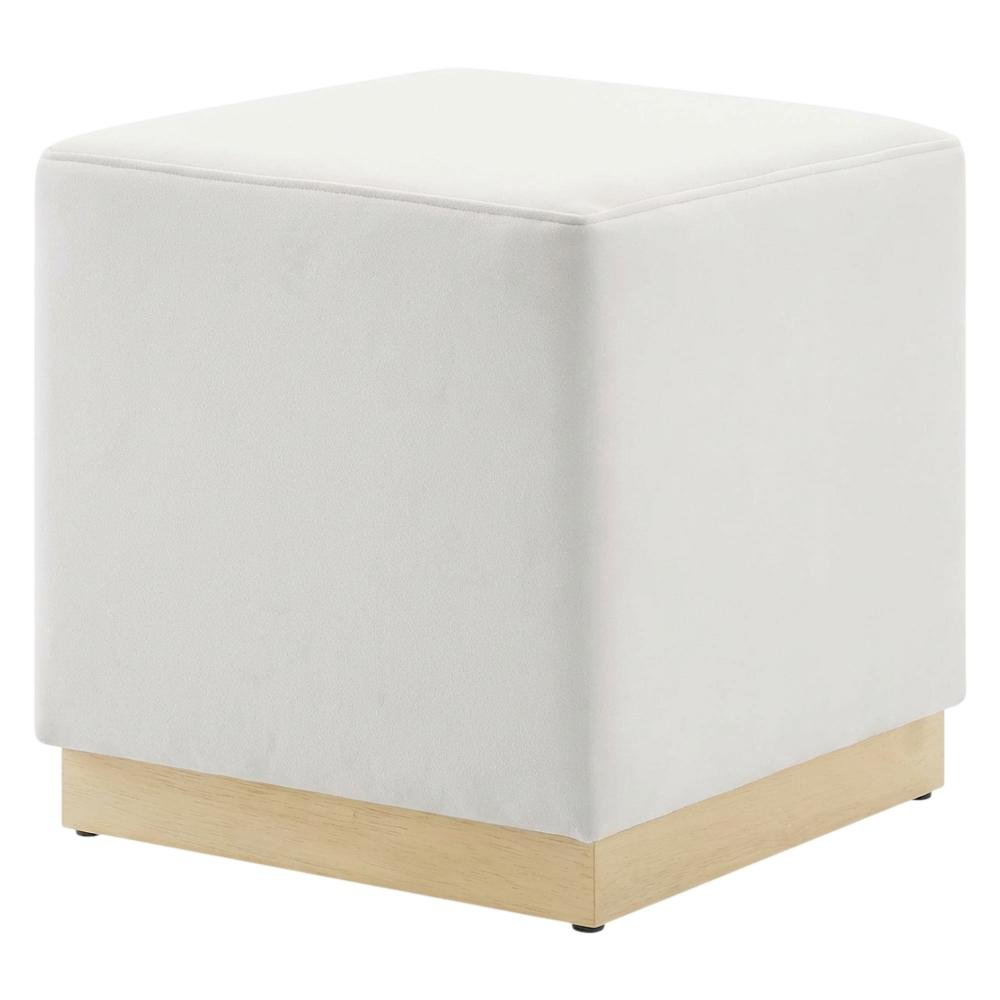 Velvet Upholstered Ottoman In Performance Fabric With Classic Design. Picture 1