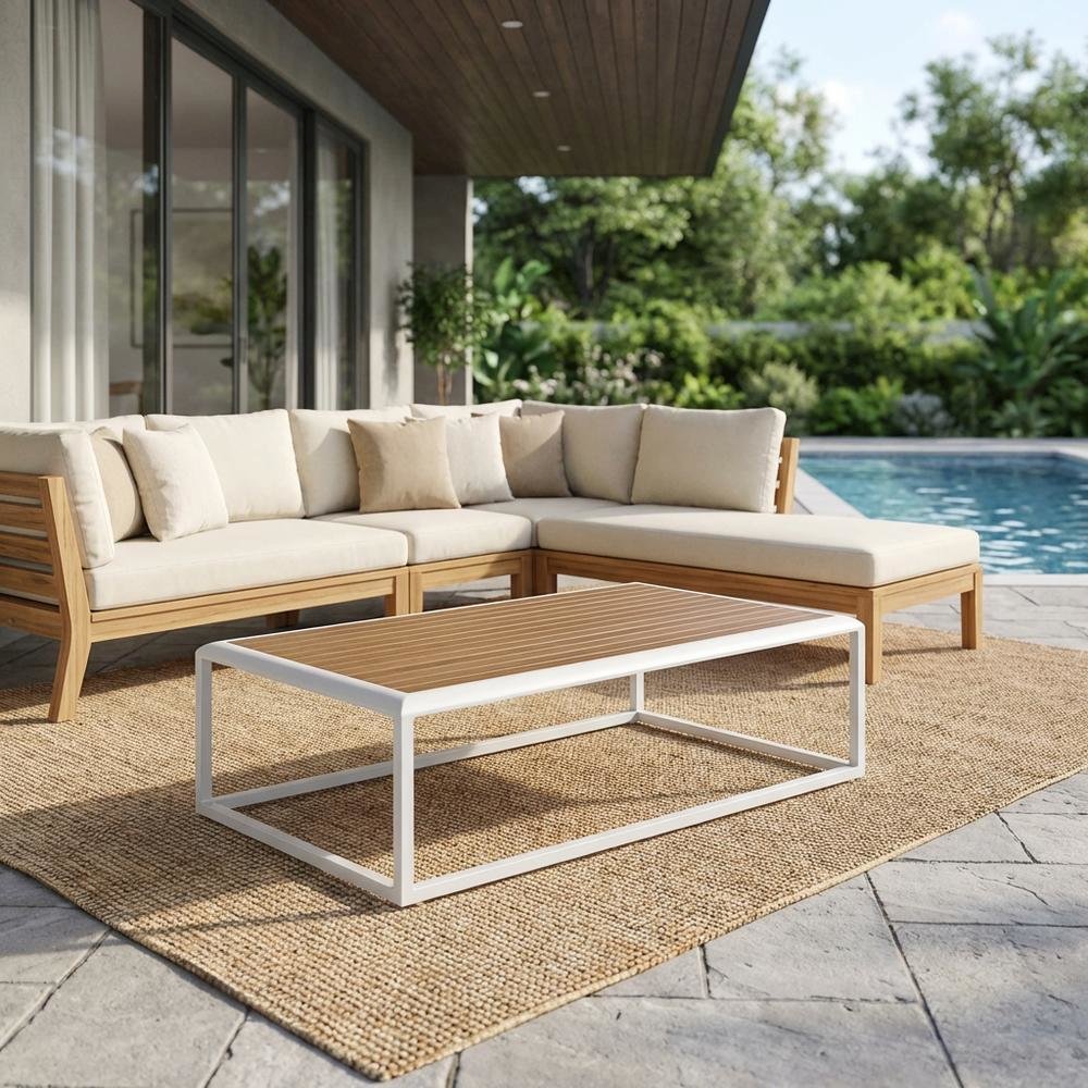 Aluminum Outdoor Coffee Table with Durable Finish and Modern Design. Picture 3