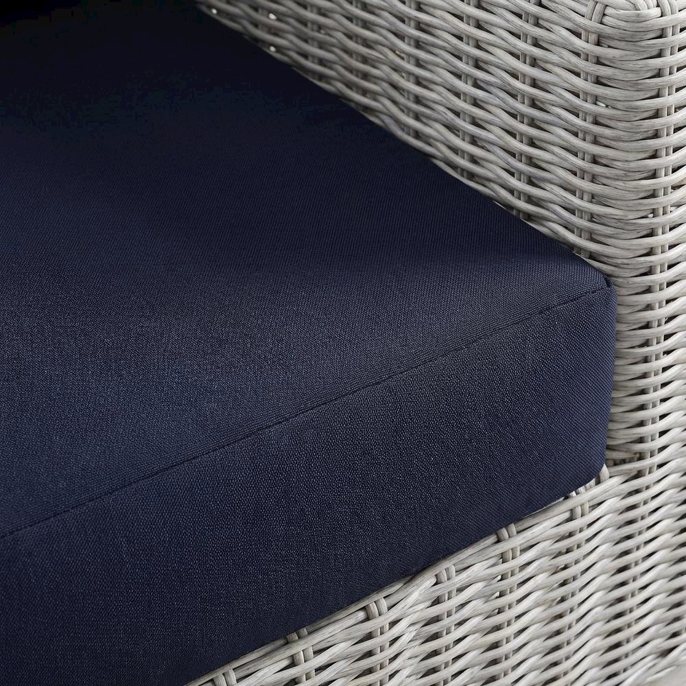 Outdoor Wicker Rattan Loveseat With Armrests And Comfortable Cushions. Picture 5