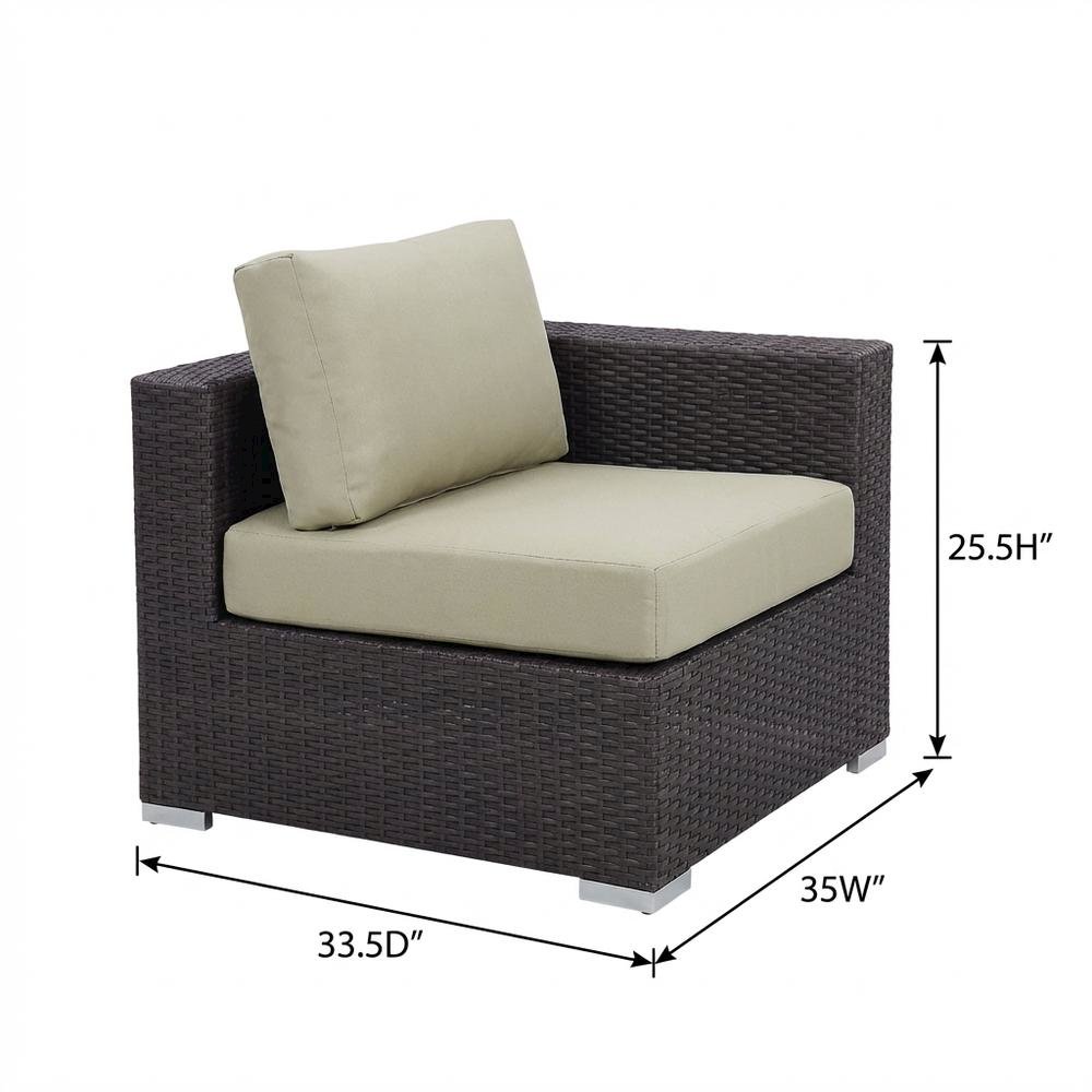 7 Piece Outdoor Patio Sectional Set With Cushions And Armrest Comfort. Picture 7