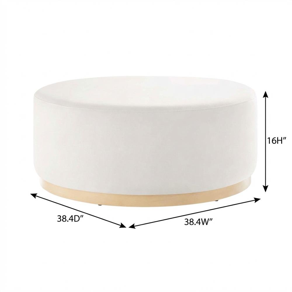 Velvet Ottoman with Upholstered Surface for Outdoor Living Space. Picture 7