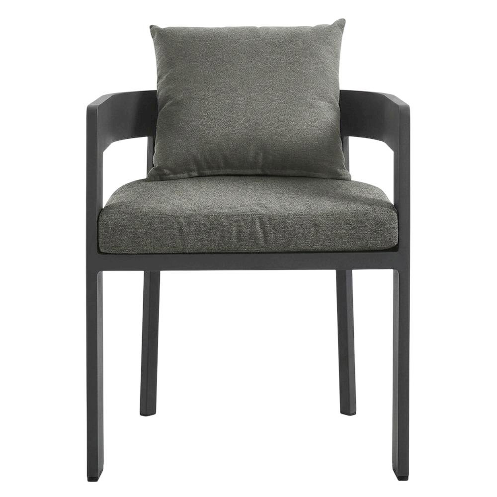 Aluminum Outdoor Patio Dining Chair With Cushioned Seat And Stylish Design. Picture 4