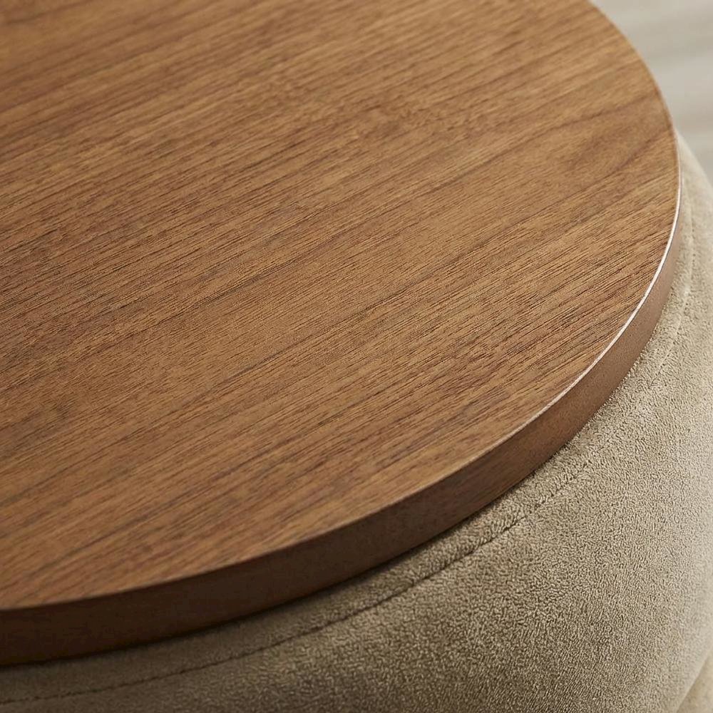 Performance Velvet Round Storage Ottoman, Sturdy Construction, Versatile Use. Picture 5