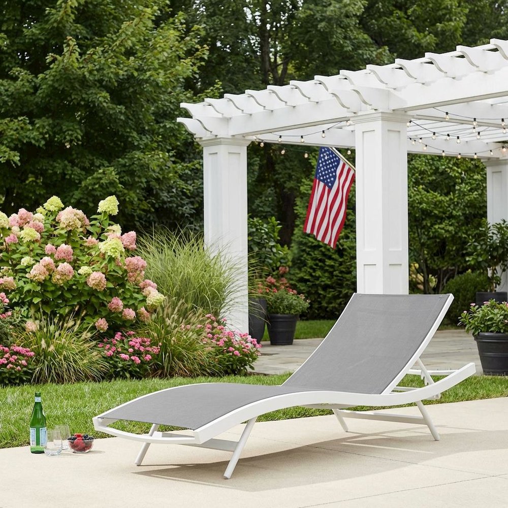 Outdoor Patio Chaise Lounge Chair In Weather-Resistant Design For Outdoor Spaces. Picture 3