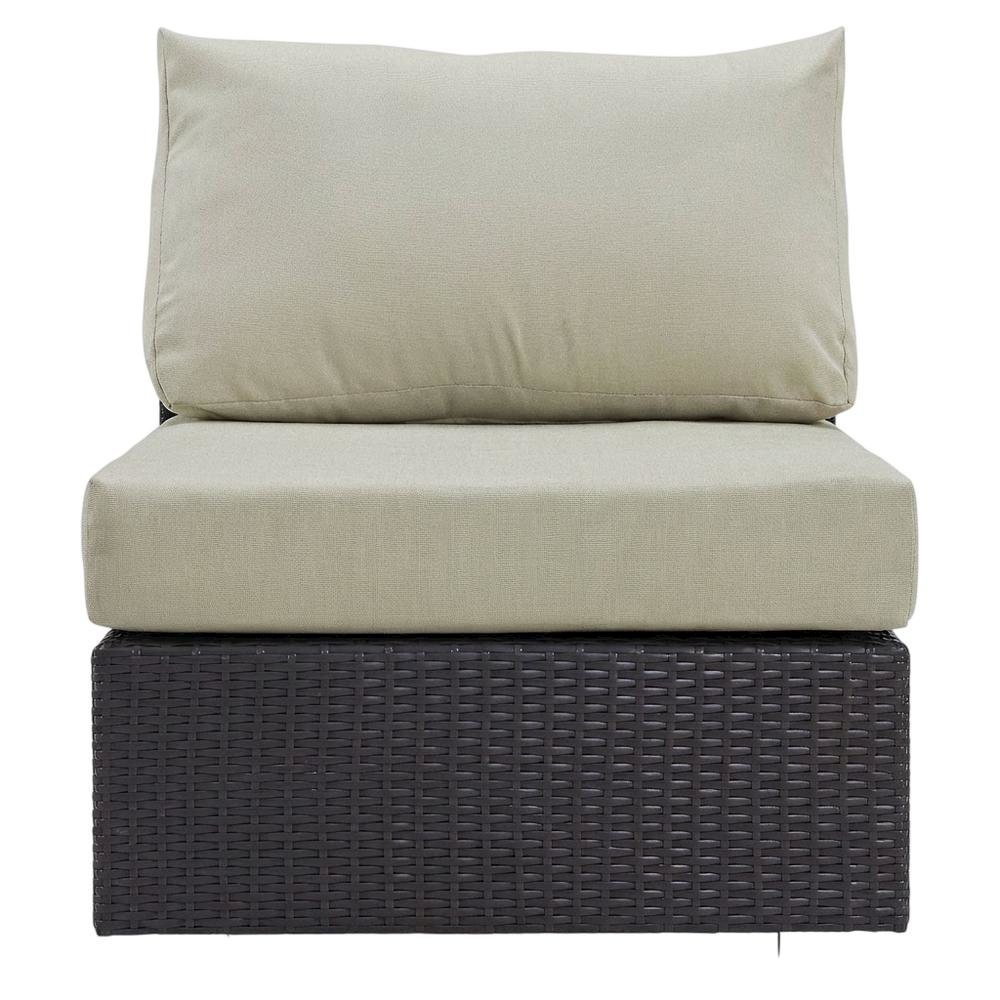 Outdoor Patio Armless Lounge Chair With Back And Seat Cushions. Picture 4