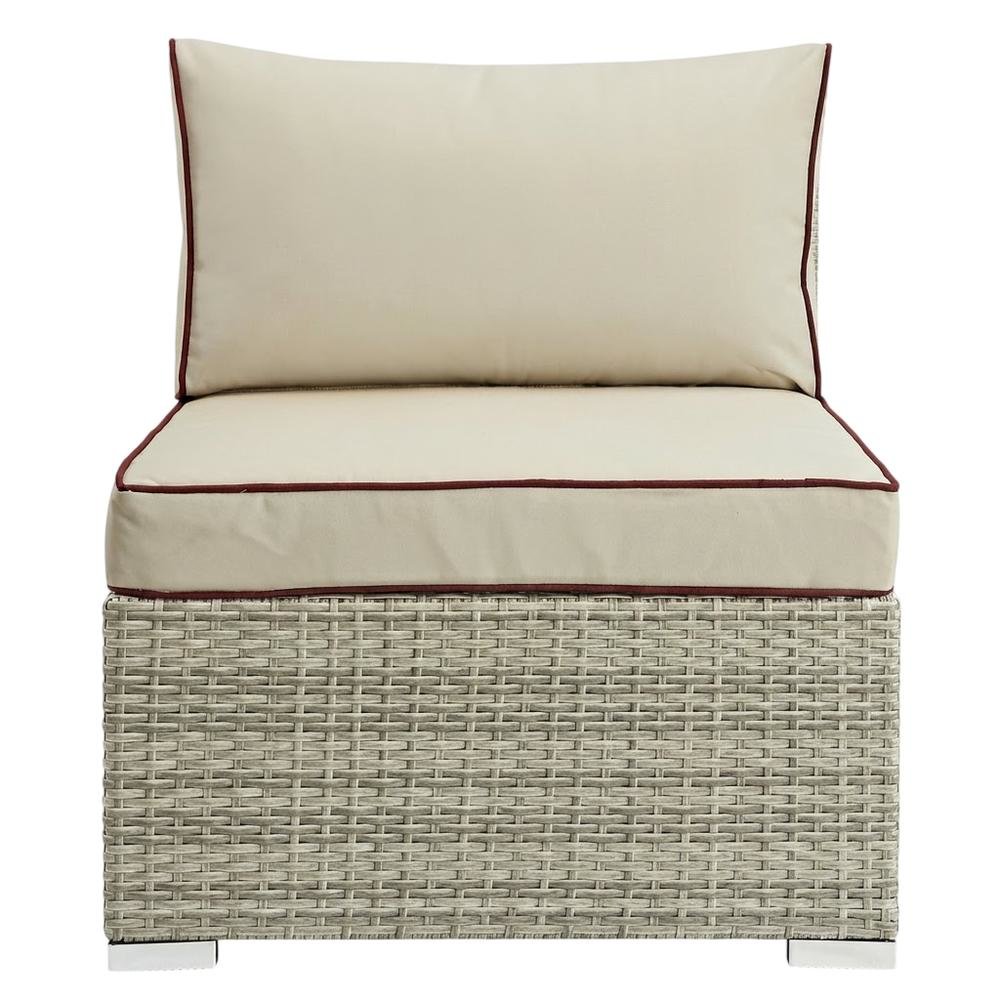 Outdoor Patio Armless Lounge Chair With Cushioned Seat And Durable Construction. Picture 4