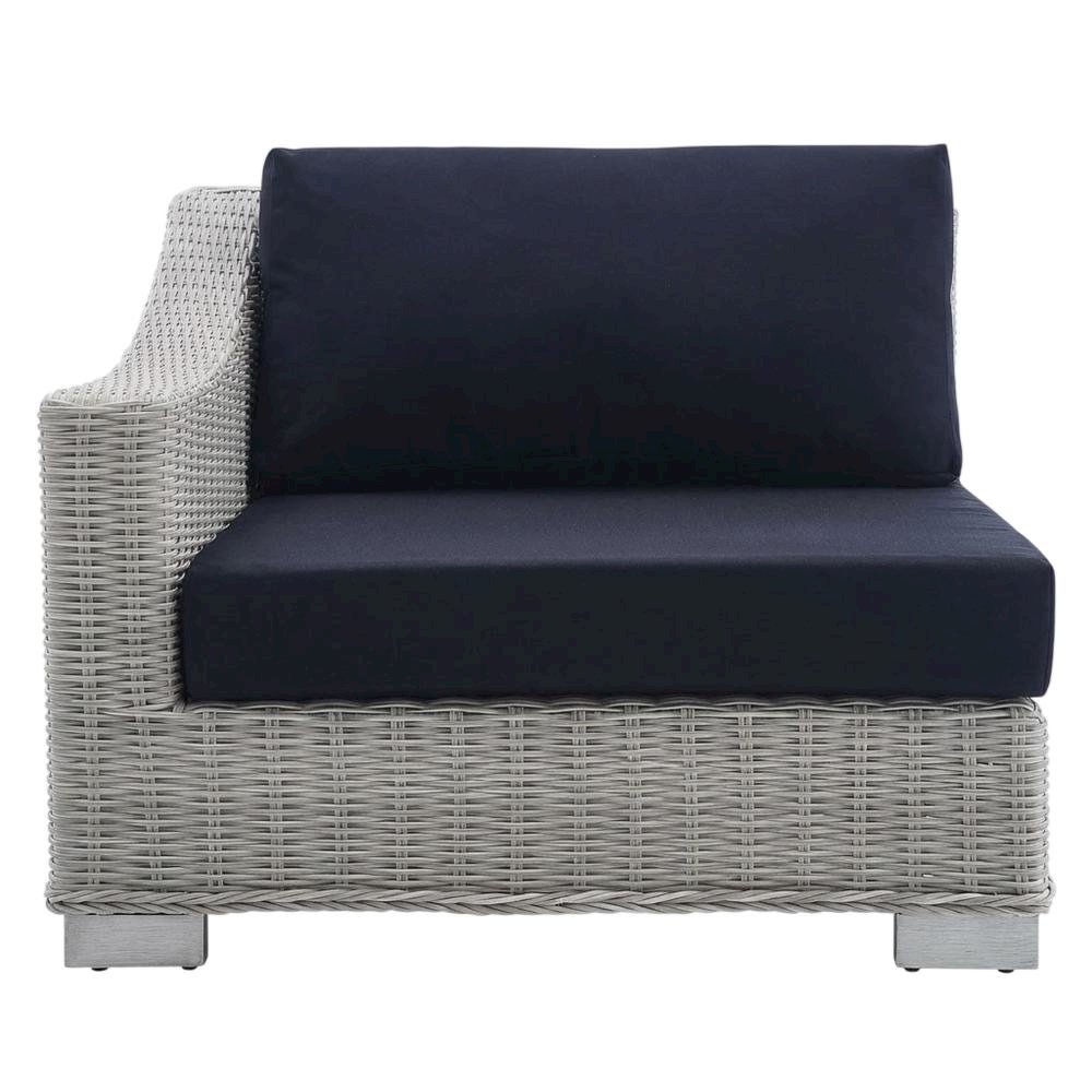 Outdoor Lounge Chair With Wicker Rattan Armrest For Patio Comfort. Picture 4