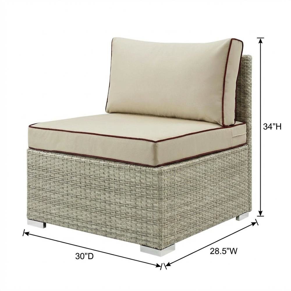 Outdoor Patio Armless Lounge Chair With Cushioned Seat And Durable Construction. Picture 7