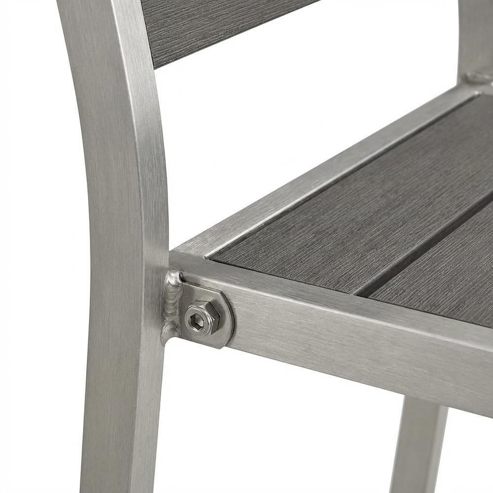 Aluminum Outdoor Bar Stool With Armrests And Back Support For Patio Lounge. Picture 6