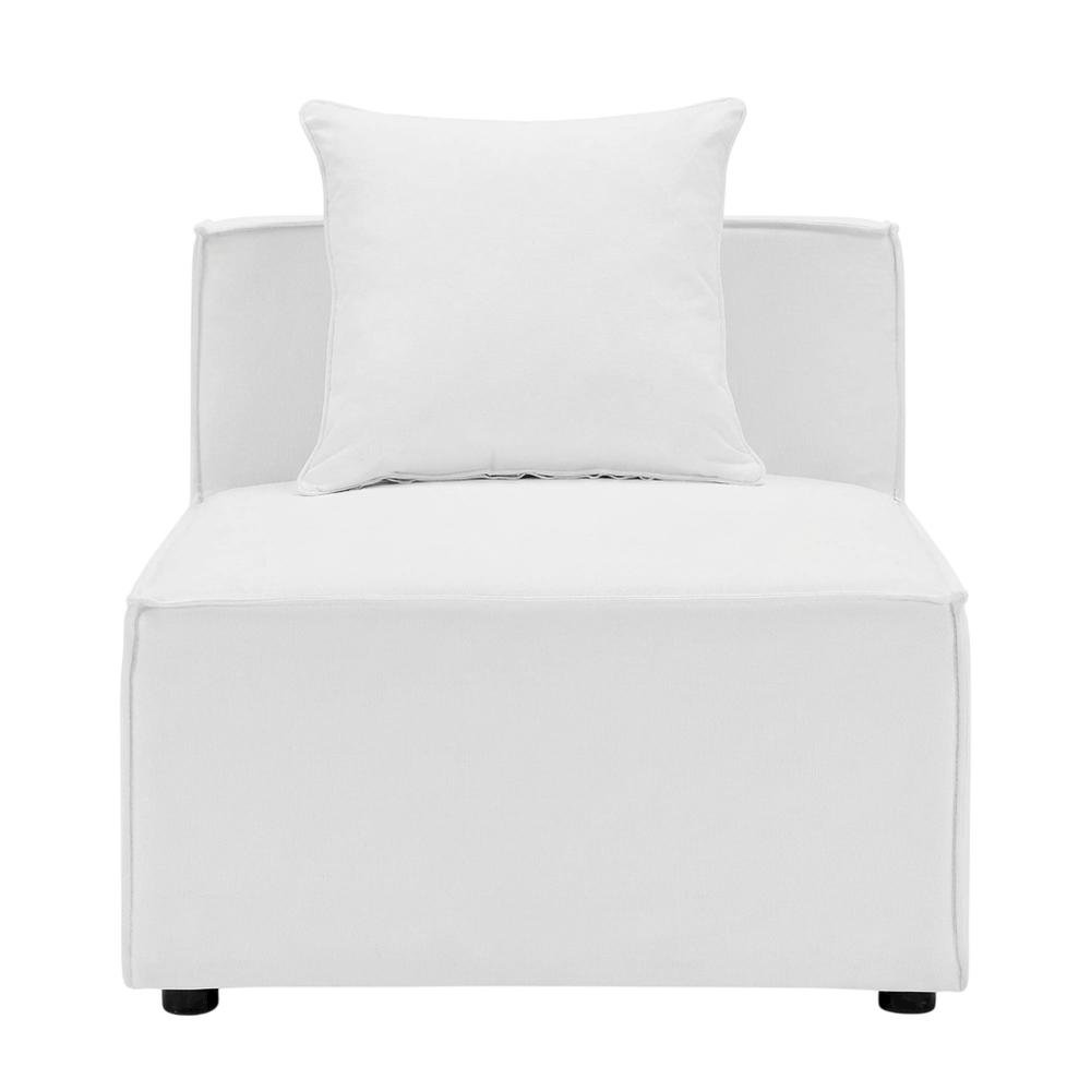 Armless Outdoor Patio Upholstered Sectional Sofa With Cushioned Seat. Picture 4