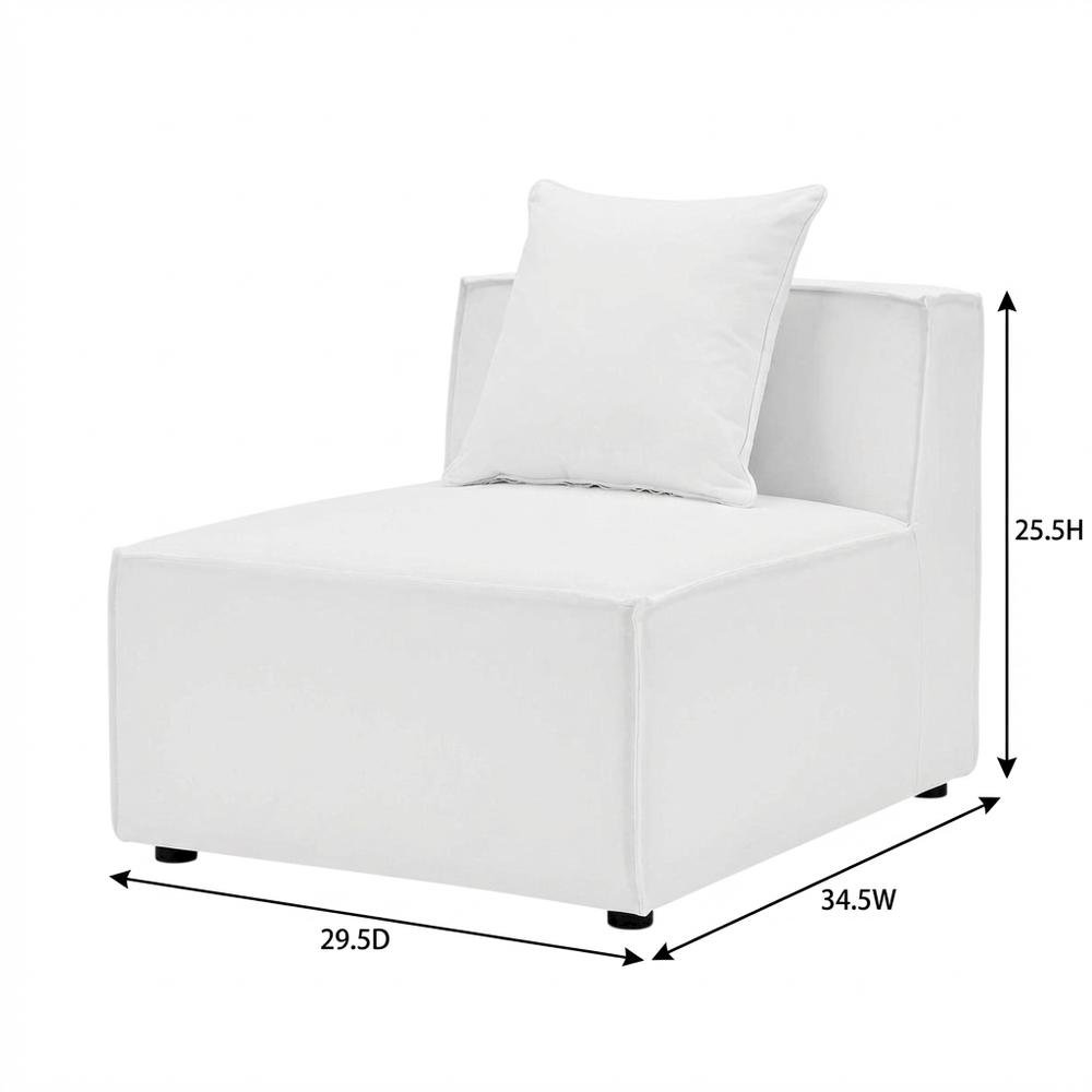 Armless Outdoor Patio Upholstered Sectional Sofa With Cushioned Seat. Picture 7