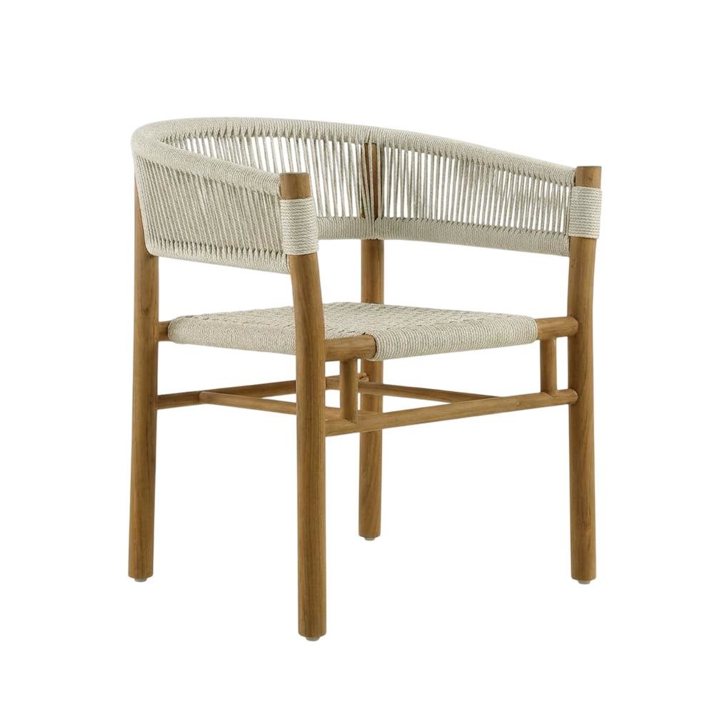 Outdoor Patio Teak, Curved-Back Dining Armchairs Set Of 2, Armrests, Stackable. Picture 1