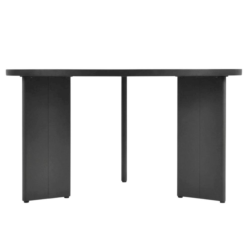 Round Aluminum Outdoor Dining Table With Sturdy Base For Patio Use. Picture 4