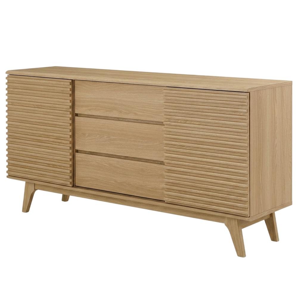 Wooden Sideboard Buffet Cabinet with Storage for Dining Room, Oak. Picture 5