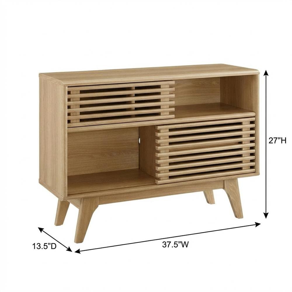 Brown wood TV stand with sleek design and sturdy construction. Picture 7