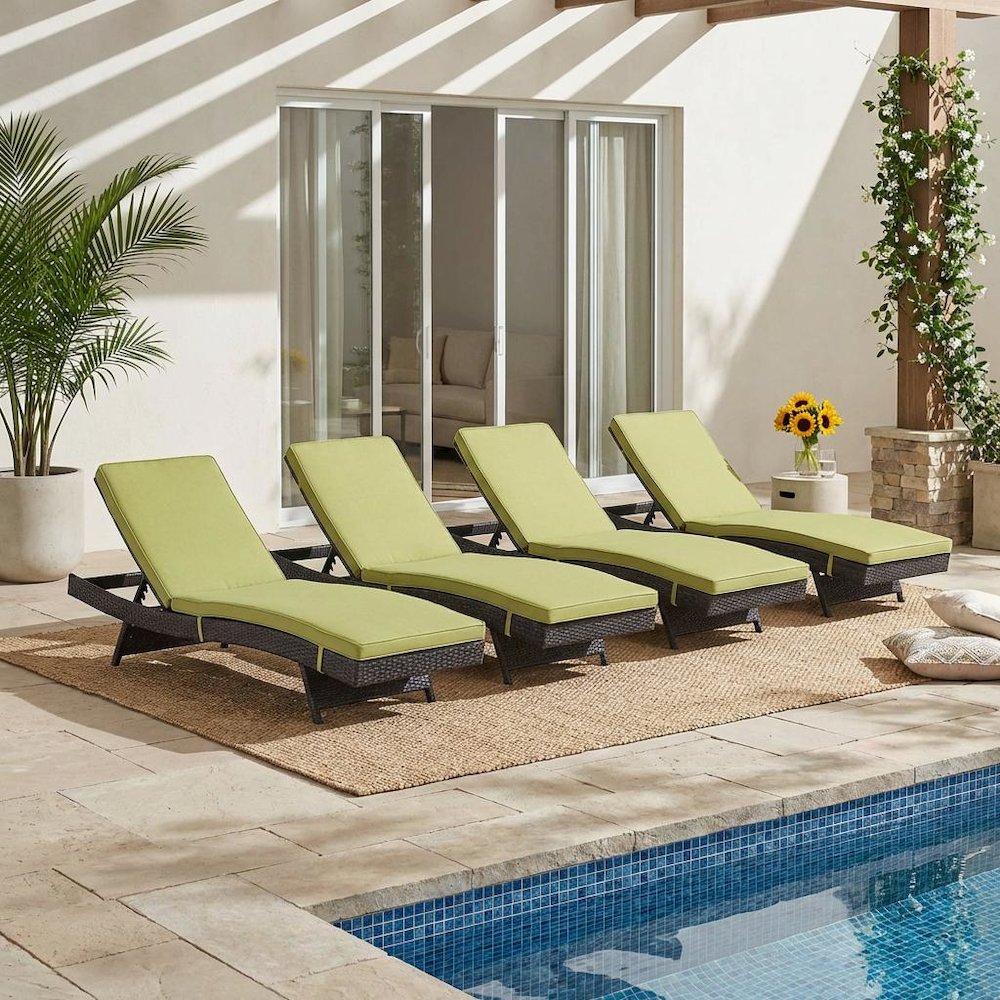 Outdoor Patio Chaise Set Of 4 With Comfortable Cushions And Stylish Design. Picture 2