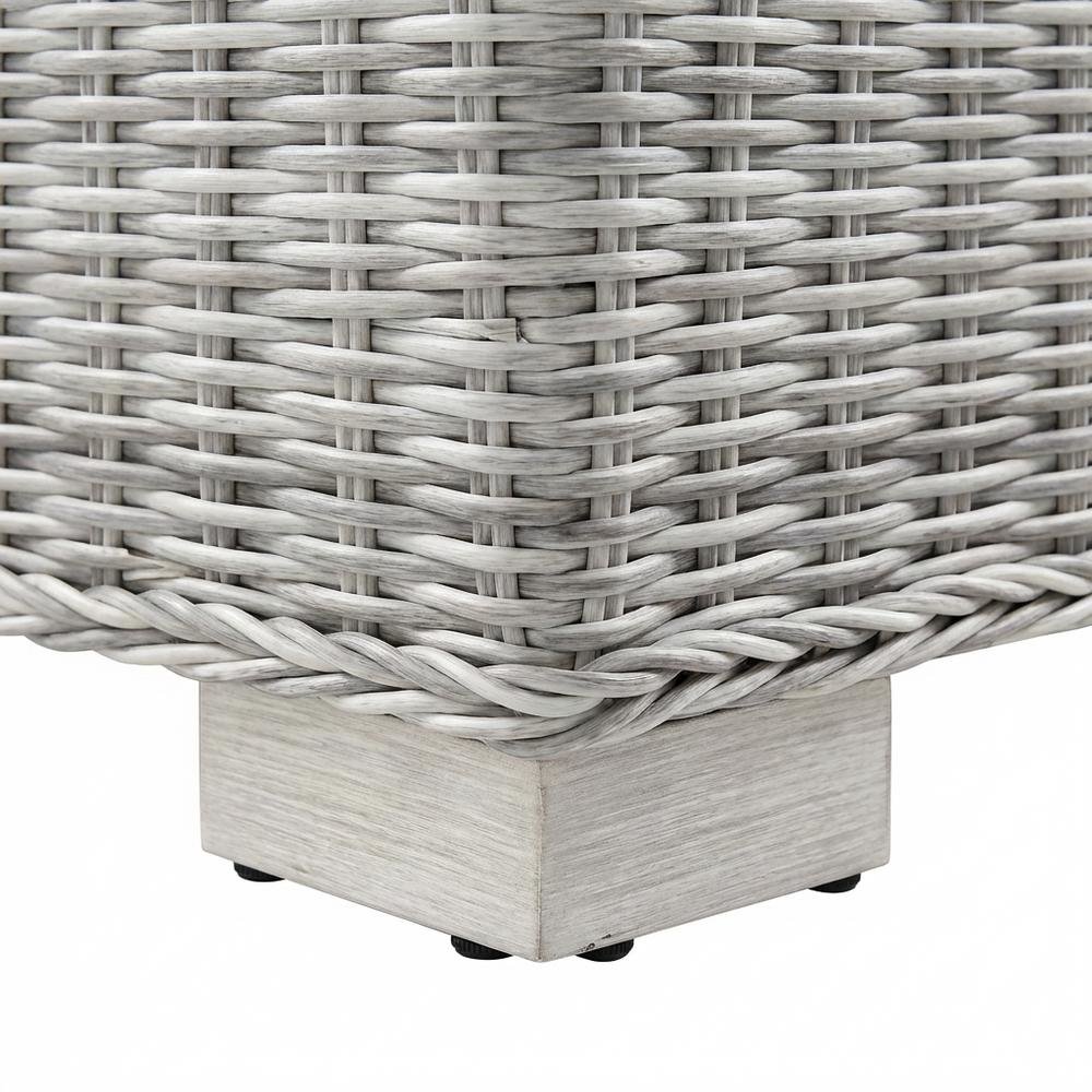 Outdoor Patio Wicker Rattan Corner Chair With Cushioned Seat And Backrest. Picture 6