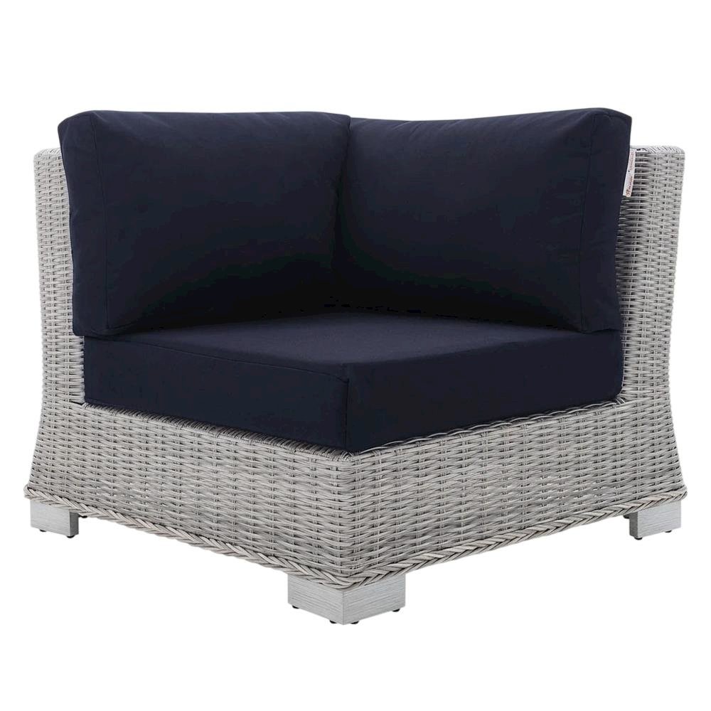 Outdoor Patio Wicker Rattan Corner Chair In Stylish Design For Lounge Seating. Picture 1