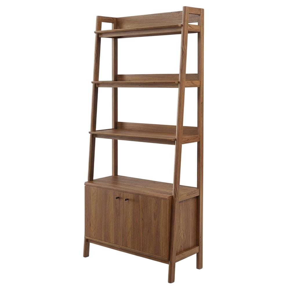 Wooden Bookshelf in Natural Finish with Open Storage Design
