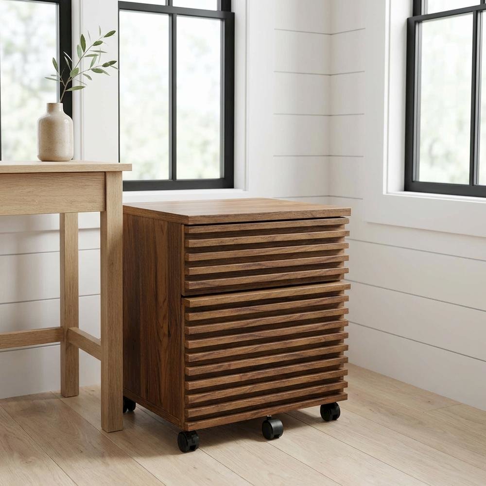 Wood File Cabinet In Finish With Spacious Storage And Classic Design. Picture 2