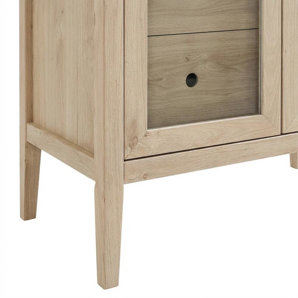 Tall Arched Storage Cabinet In Rustic Finish With Versatile Display And Storage. Picture 6