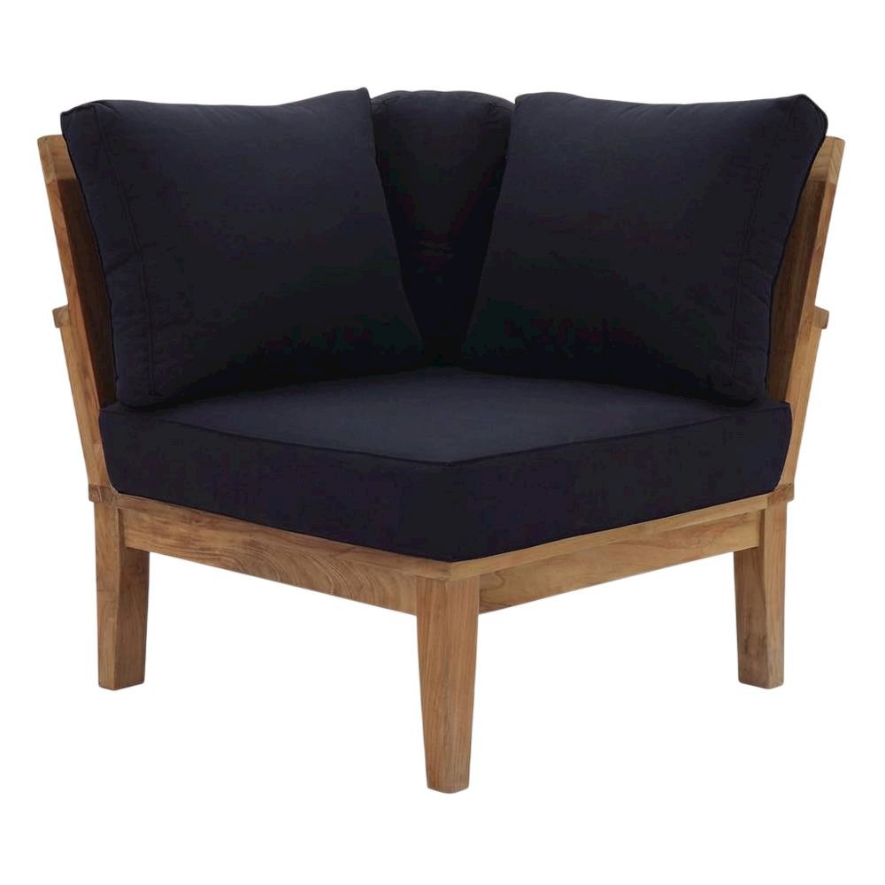 Teak Outdoor Patio Corner Sofa With Cushions And Stylish Design. Picture 4
