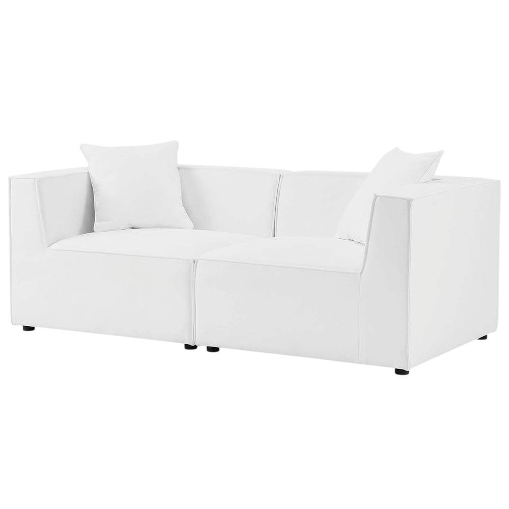 Outdoor Patio Upholstered Sectional Sofa Loveseat With Armrests. Picture 1