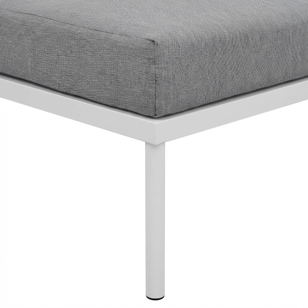 Aluminum Outdoor Patio Ottoman With Cushioned Top And Stylish Design. Picture 6