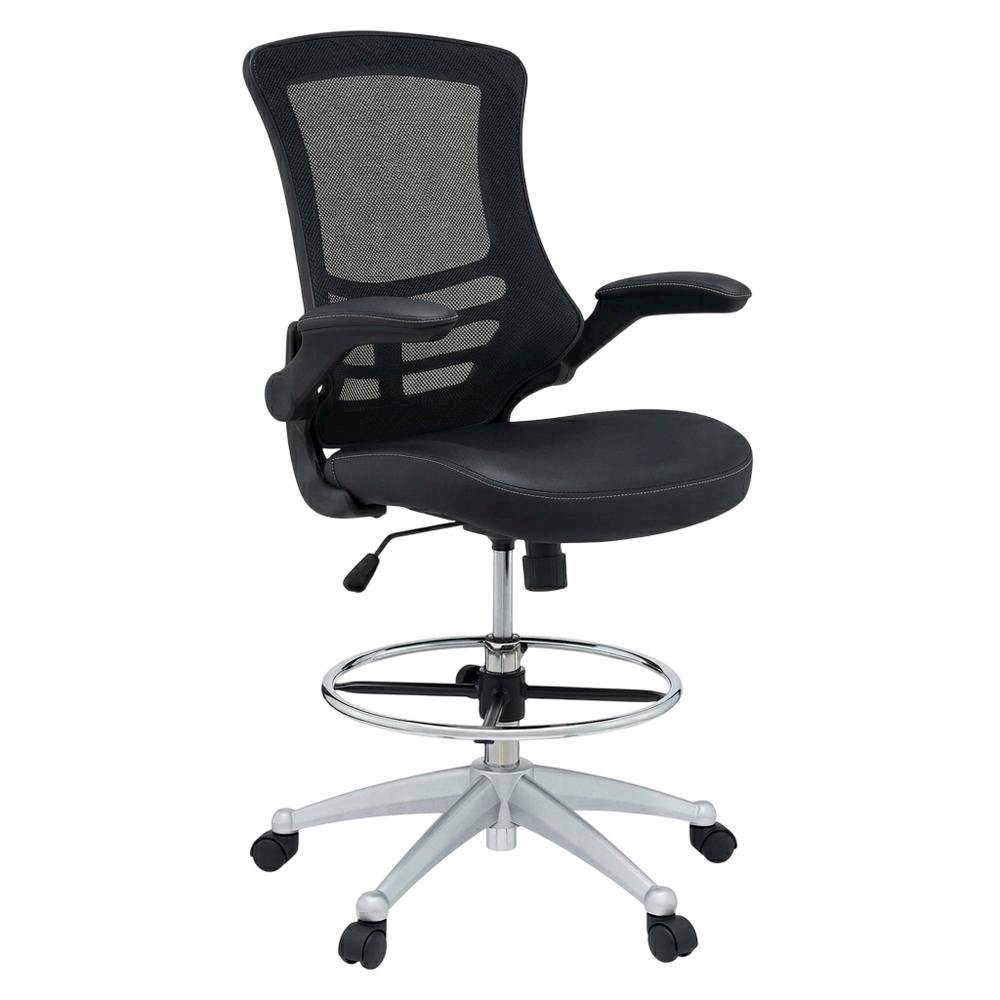 Vinyl Drafting Chair with Armrests and Adjustable Height for Office Use. Picture 3