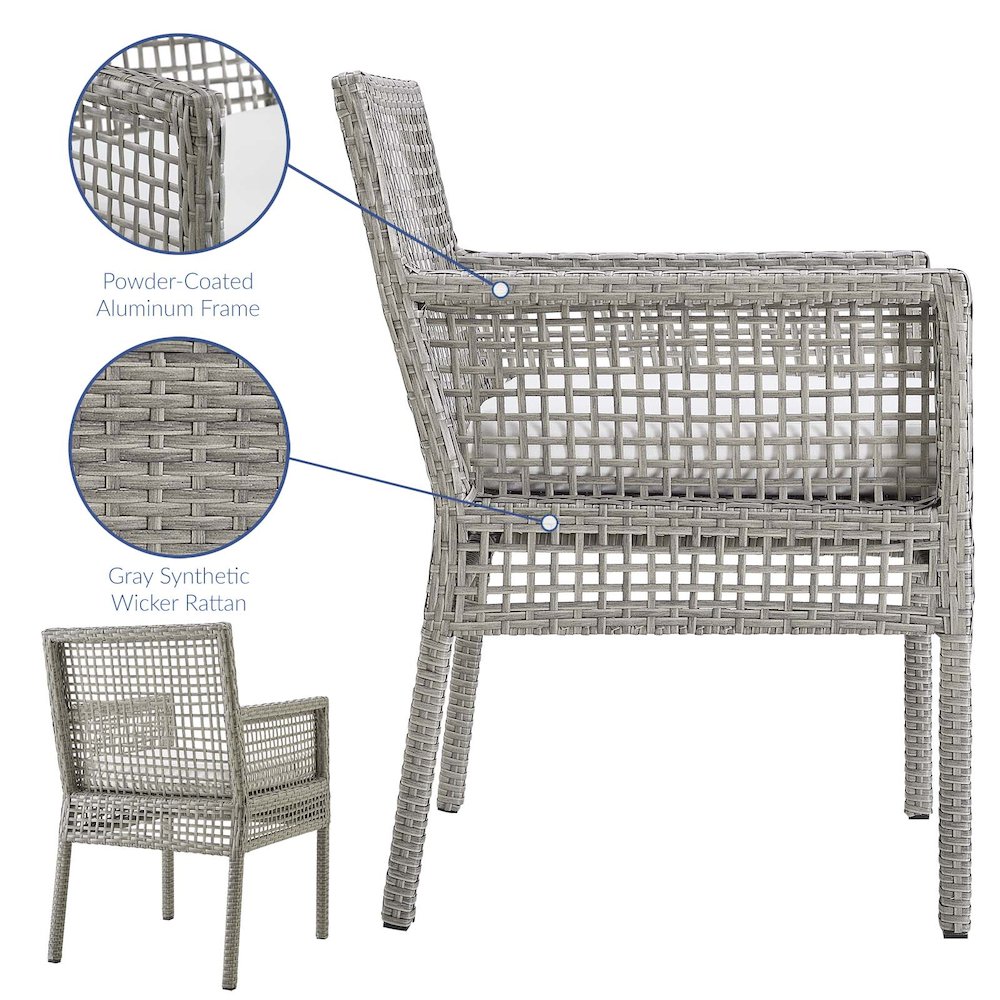 Aura 7 Piece Outdoor Patio Wicker Rattan Set. Picture 4